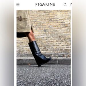 NWT Figurine Tall boots - black, size 37, vegan leather